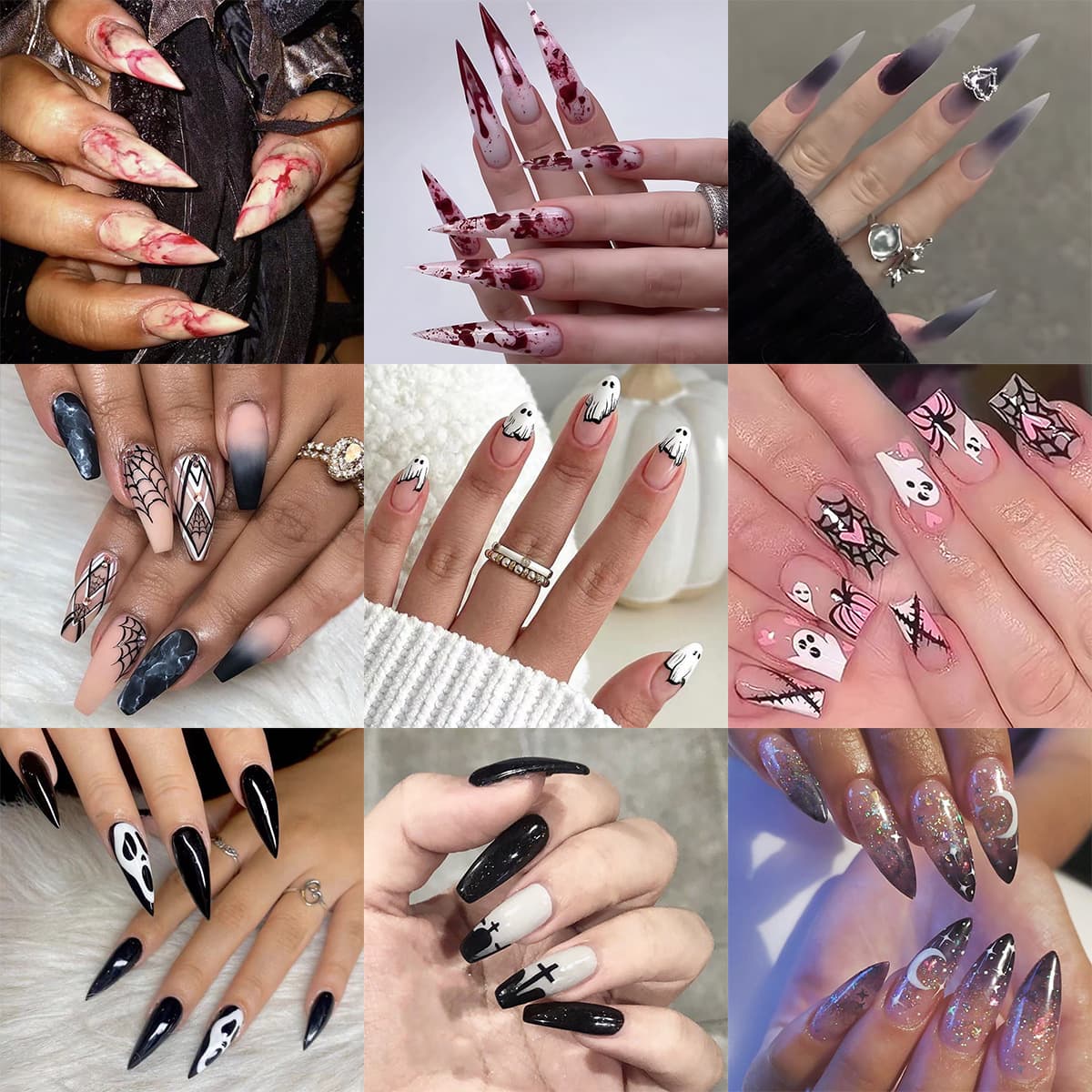 W1 Halloween Press-On Nails Halloween Press-On Nails Halloween Press-On Nails Halloween Press-On Nails
