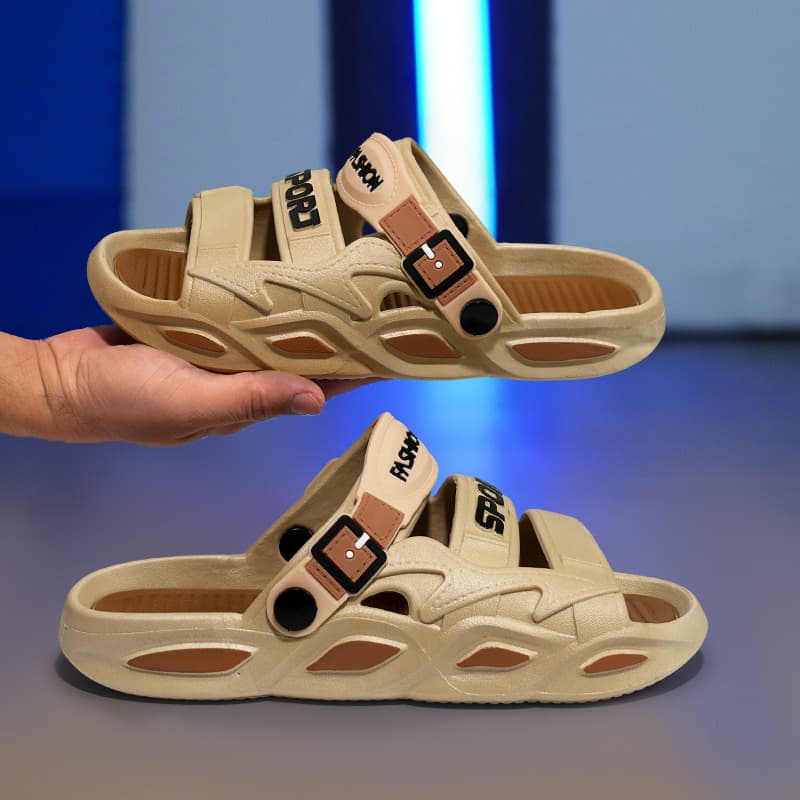Men's Outdoor Sandals Fashionable Anti-Slip Comfortable Flat Driving Flip Flops Thick Sole