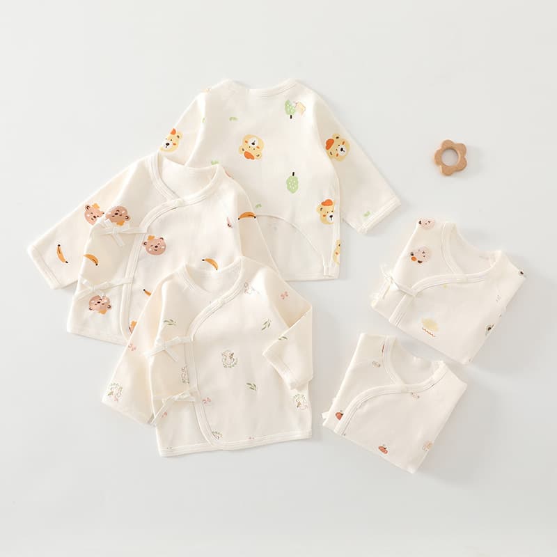 Newborn Baby Spring/Fall 0-3 Months Pure Cotton Newborn Clothes Class A Seamless Wrap Bodysuit Half-Back Close-Fitting