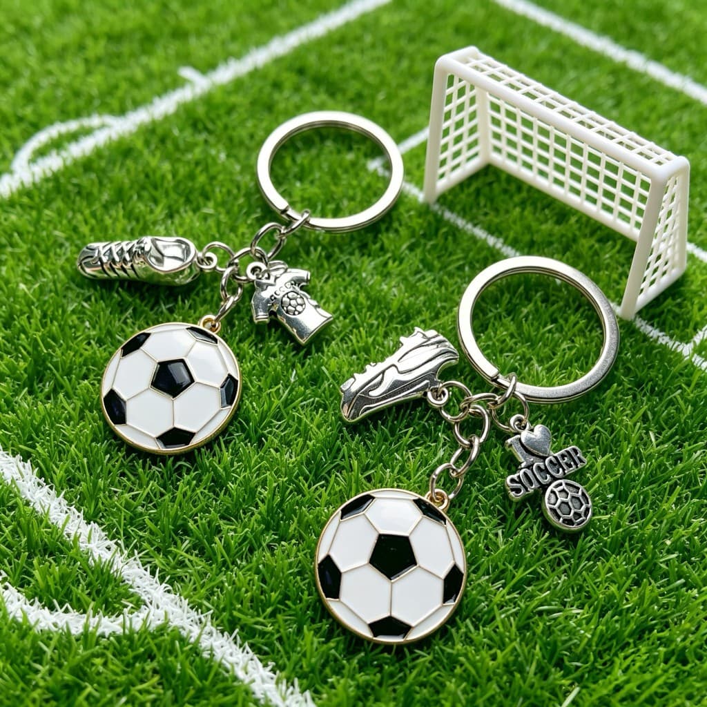 Men's Sports Metal Soccer Keychain Backpack Pendant World Cup 2026 Keychain 5cm