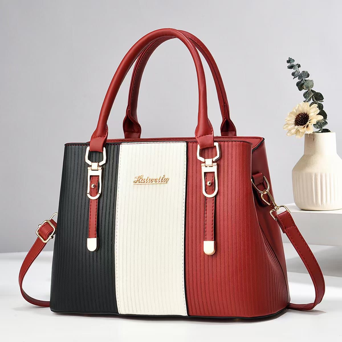 Cross-border Hot Selling New Patchwork Color-block Handbag Shoulder Bag Fashion Multi-layer Large Capacity Crossbody Bag Women's Bag