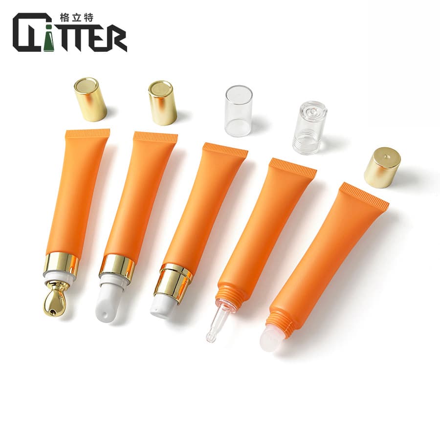 In-stock 20ml/g orange matte cosmetic plastic soft tube lipstick refill eye cream serum lotion empty bottle