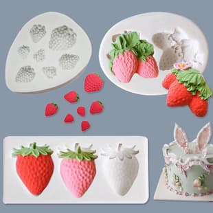 Grape Strawberry Fondant Silicone Mold Handmade Vegetable Fruit Cookie Chocolate Baking Mold Clay Mold
