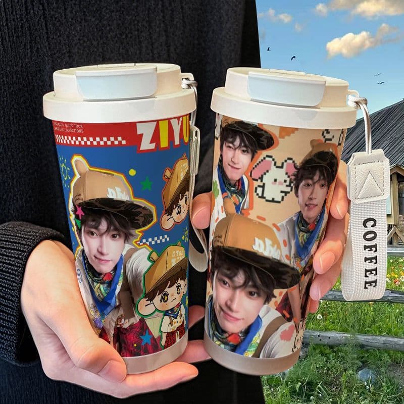 Yan Ni Ai Ziyu Cute Merch Thermos Cup Figure Merch High Appearance Stainless Steel Student Attractive Straw