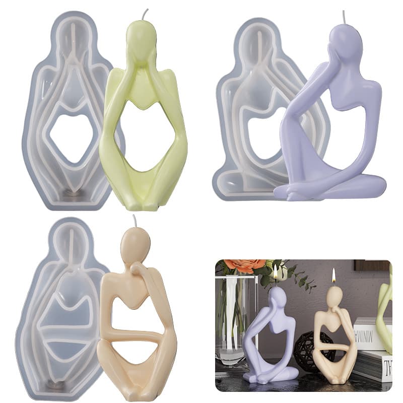 Crystal Glue DIY Portrait Candle Silicone Mold 2D Stereo Thinker Portrait Aromatherapy Plaster Mold Wholesale