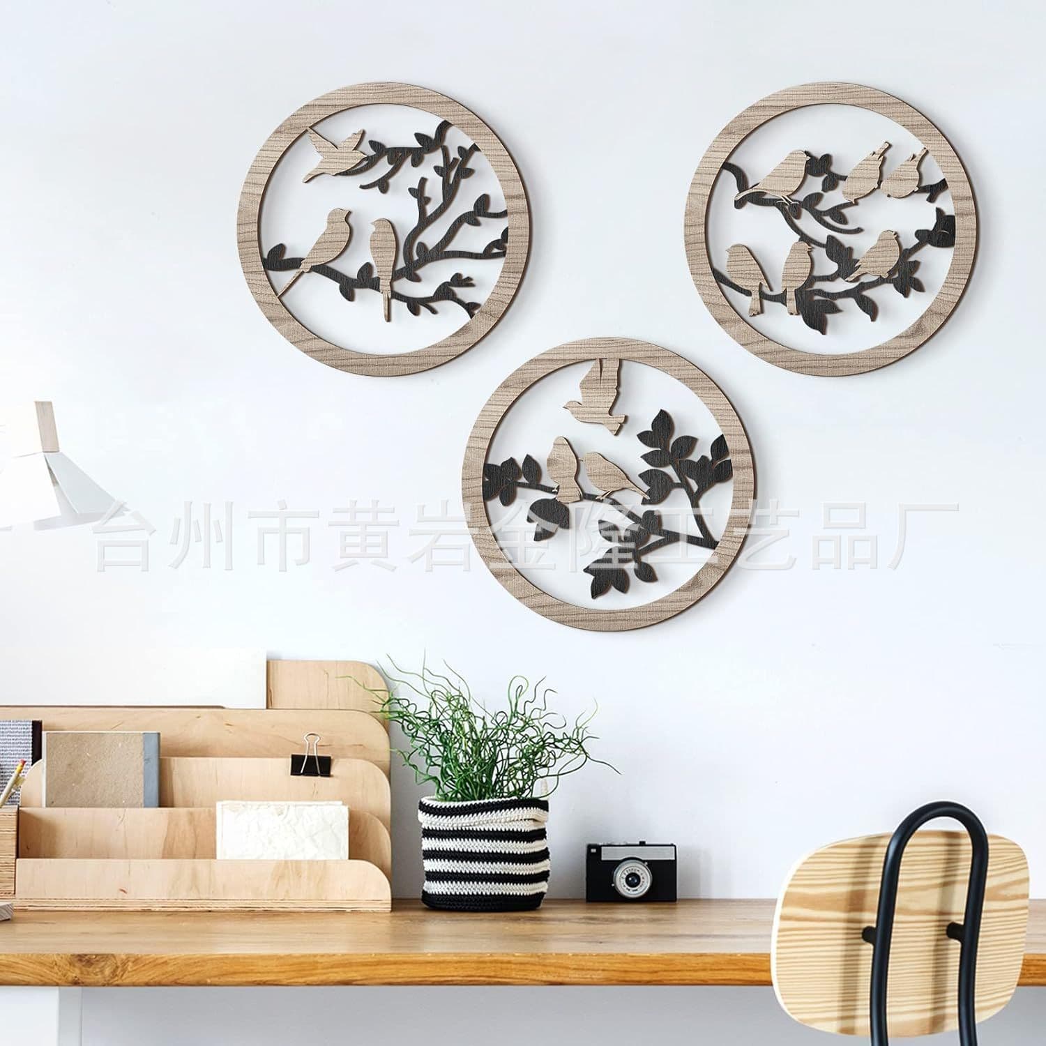 Farmhouse Wall Decor Rustic Wood Bird Wall Art Bird Wall Sculpture Hanging Living Room Kitchen Home Outdoor,