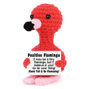 Cross-border Bestseller Hand Crochet Yarn Doll Flamingo English Card Positive Energy Ornament Animal Plant New Product