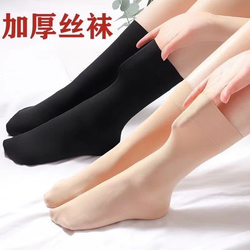 Women's loose-fitting mid-calf stockings, spring/summer thin short stockings, wide-cut velvet steel wire stockings, wholesale from manufacturers.