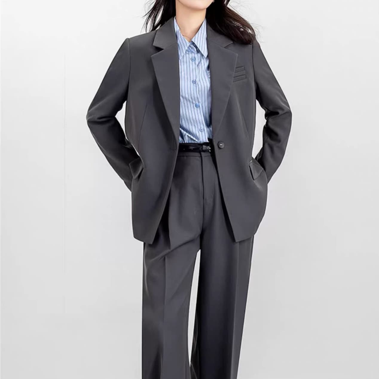 Commuting workplace casual formal wear professional college student interview professional work clothes teaching materials M-button suit suit for women