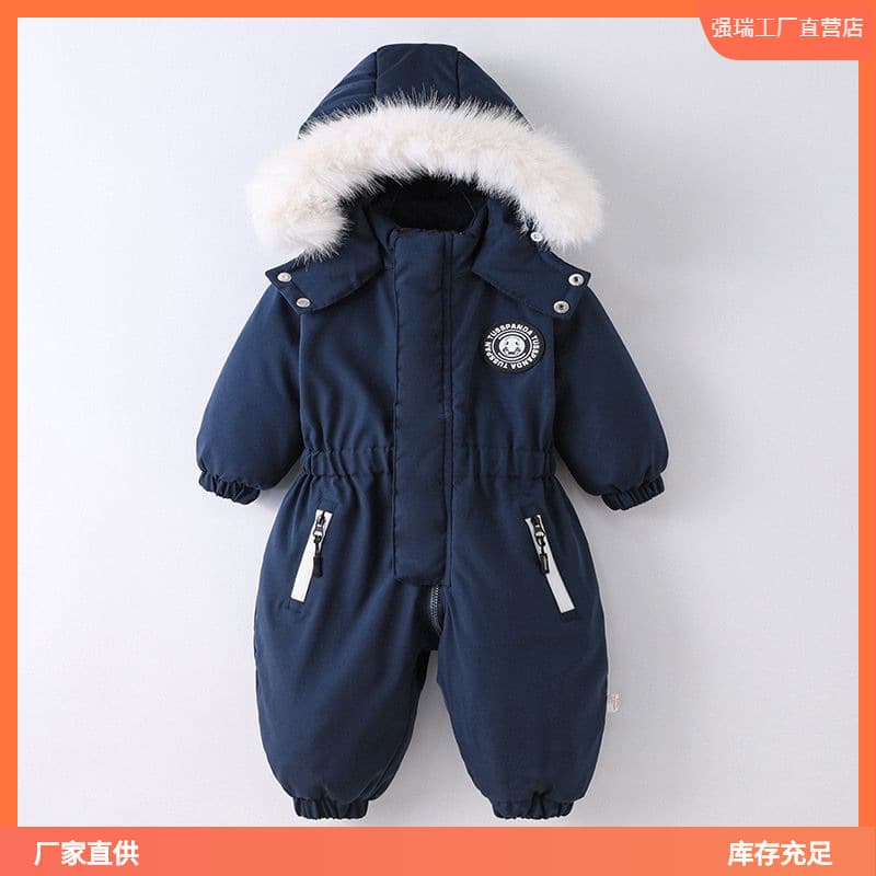 Baby Infant Toddler Ski Suit Boys Girls Cotton Padded Jacket Newborn Romper Jumpsuit Winter Outdoor Trendy