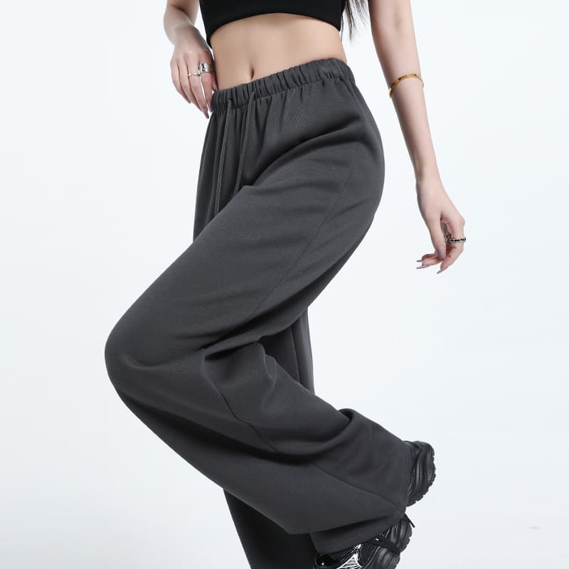 American Low Waist Casual Sports Pants for Women, Spring and Autumn New Loose Slimming Straight Leg Sweatpants with Wide Leg Design