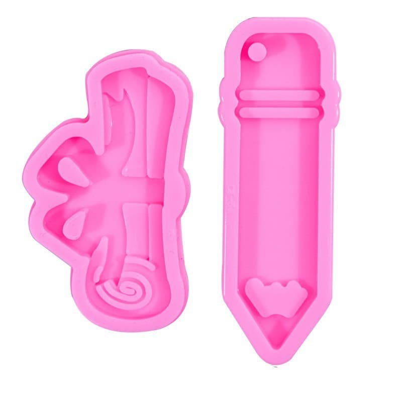 Pencil Epoxy Resin Pendant Mold DIY Silicone Decoration Mold Graduation Certificate Cake Chocolate Fondant