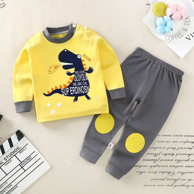 Kids' Underwear Pure Cotton 0-7 Years Boys Girls Autumn and Winter Thermal Underwear Set Baby Sleepwear 5 Infant Spring Autumn Set Fashion