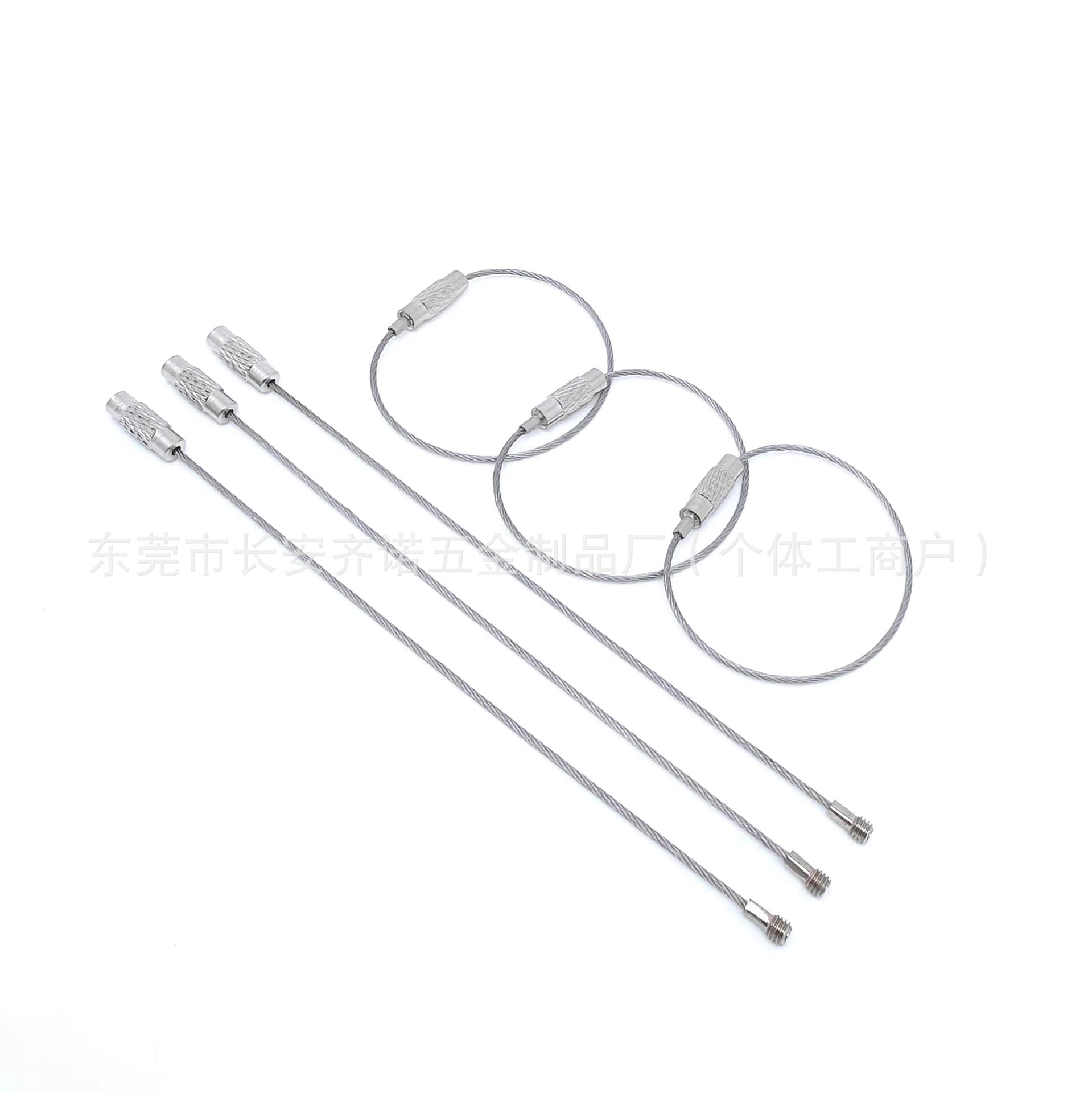 Stainless Steel Bag Keychain Stainless Steel Ring Wire Rope 1.5x15cm Car Key Amazon EDC Accessory