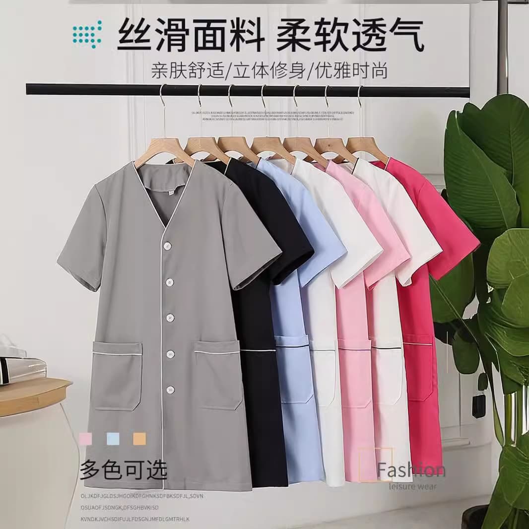 Korean Style Beauty Salon Beautician Tattoo Micro-surgery Skin Management Workwear for Women High-end New Style Spring Summer White Coat