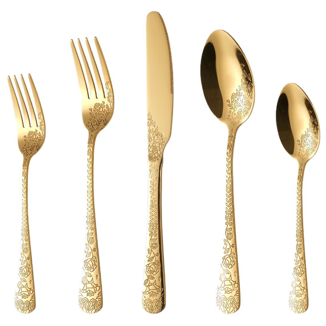 Cross-border stainless steel cutlery creative Chinese trendy printed tableware home set Western food knife steak knife fork spoon fork