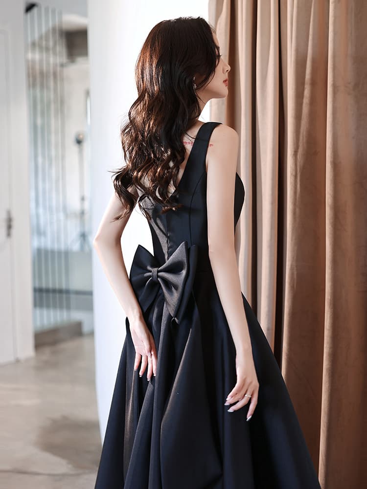 Black Evening Dress Women New 2026 High-End Banquet Elegant Host Art Exam Dress Luxury Socialite Winter