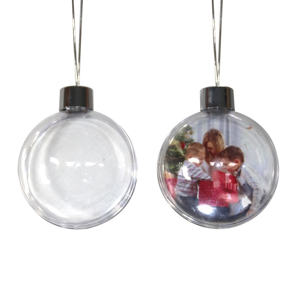 Christmas Sublimation DIY Transparent Double-Sided Aluminum Plate Christmas Tree Ornament, Large Round Plastic Christmas Decoration