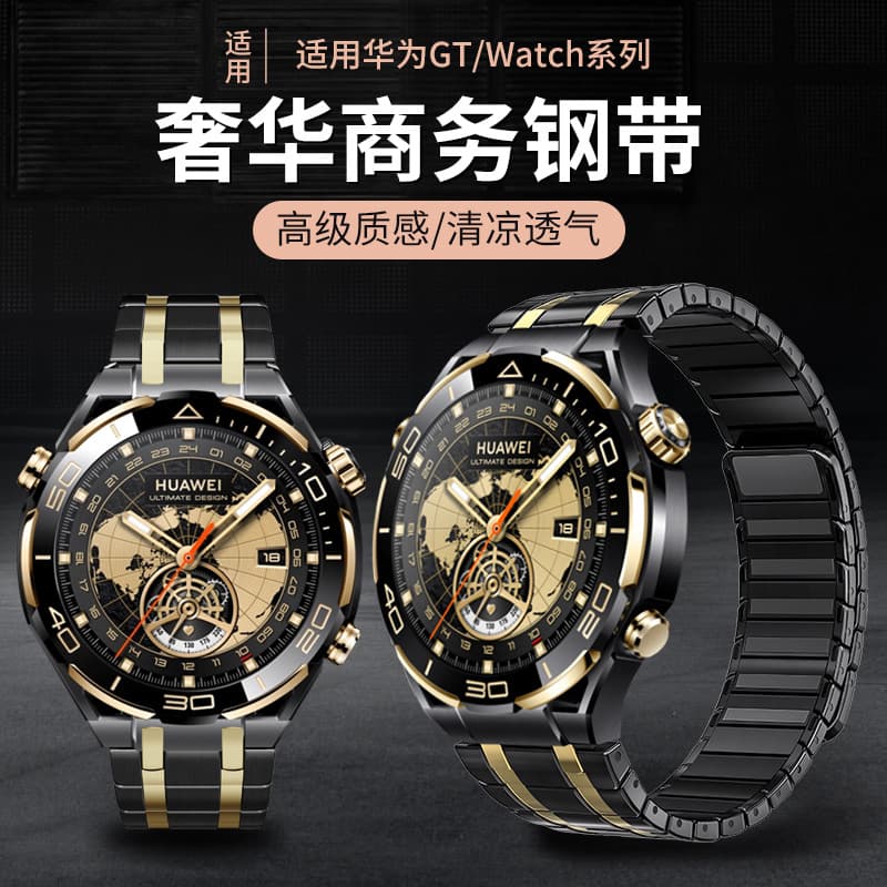 Compatible with Huawei GT7/GT6 Watch Metal Stainless Steel Strap Watch 5 Pro Business Magnetic Watch Band