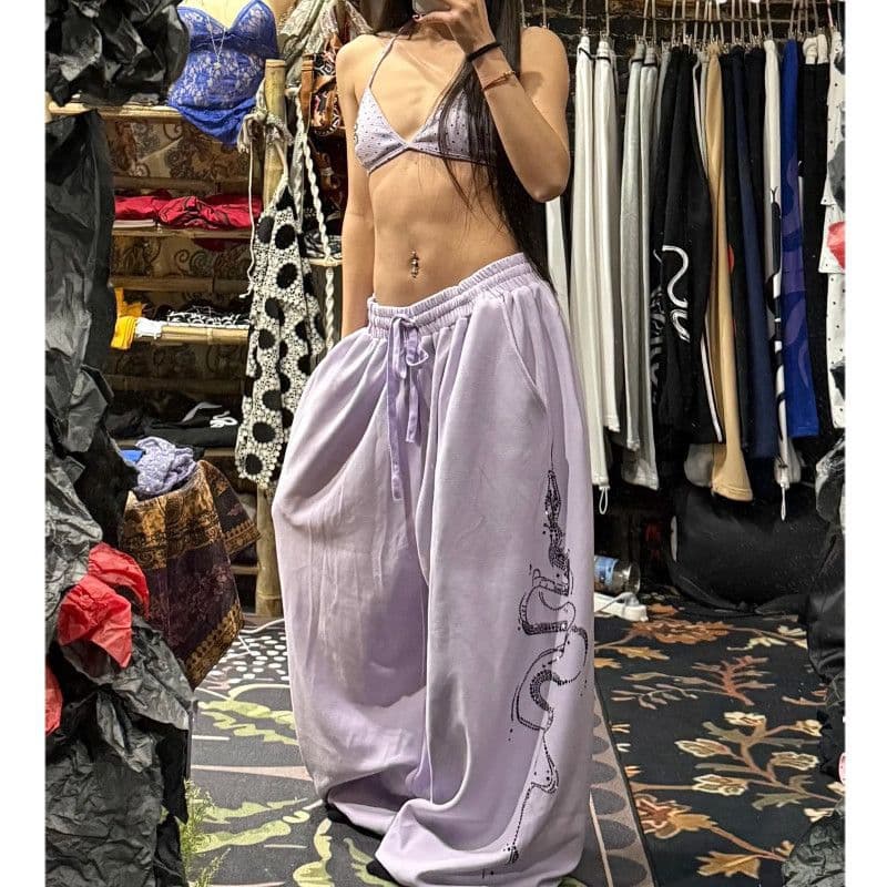 Heavyweight Drapey Rhinestone Wide Leg Pants Ins Style Lazy Casual Trousers Jazz Dance Pants Trend