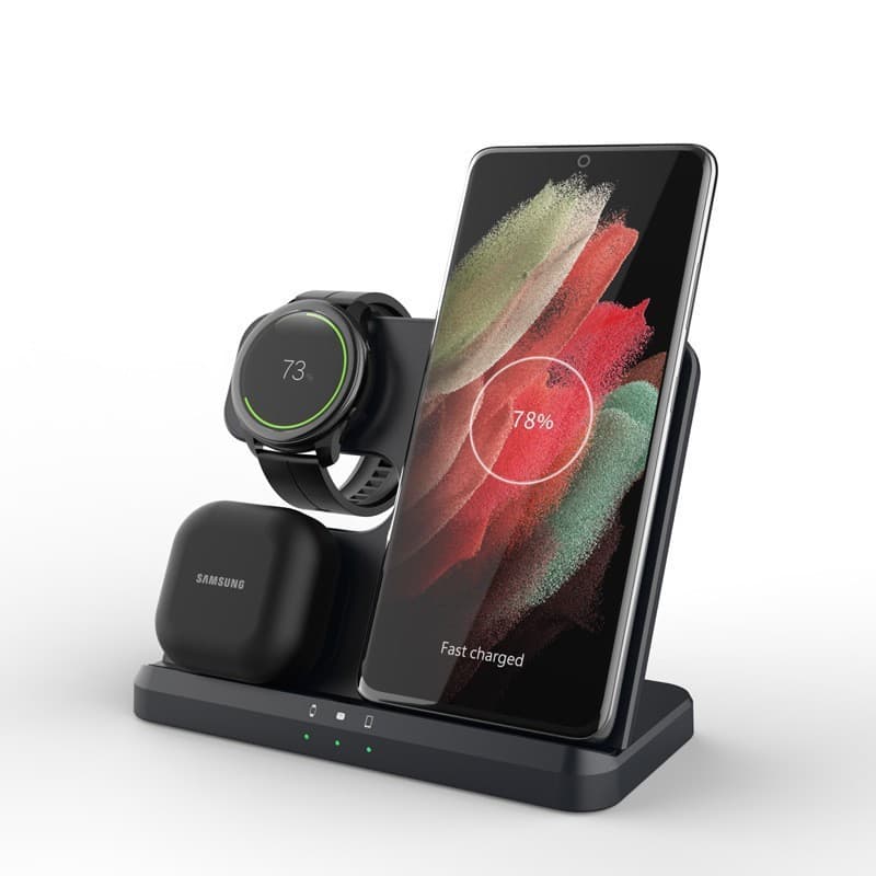 Q10B three-in-one wireless charger multi-functional stand fast charging desktop suitable for Samsung mobile phones watches headphones