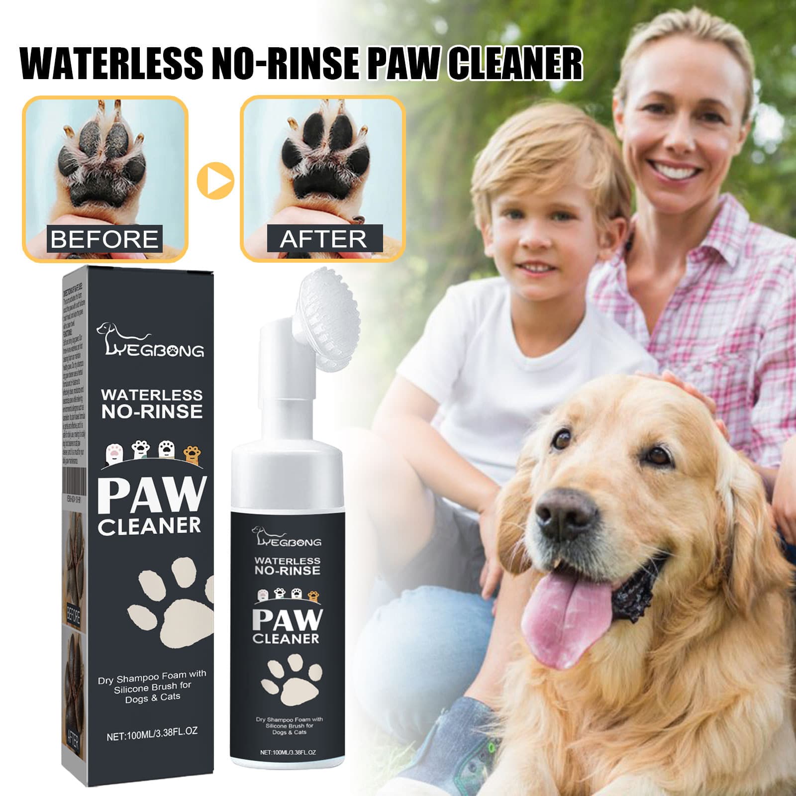 Yegbong Pet Paw Cleaner, Deep Cleaning for Dog and Cat Paws, Paw Pad Care Solution