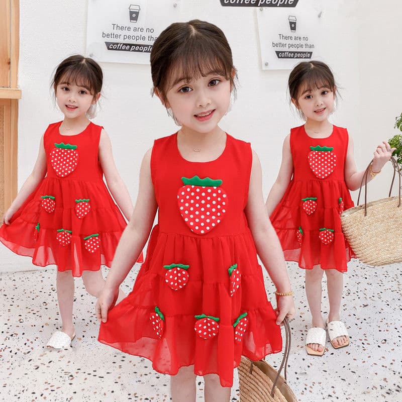 Summer Girls Dress 0-6 Years Baby Vest Dress Children Sleeveless Princess Dress 3 Toddler Summer Dress