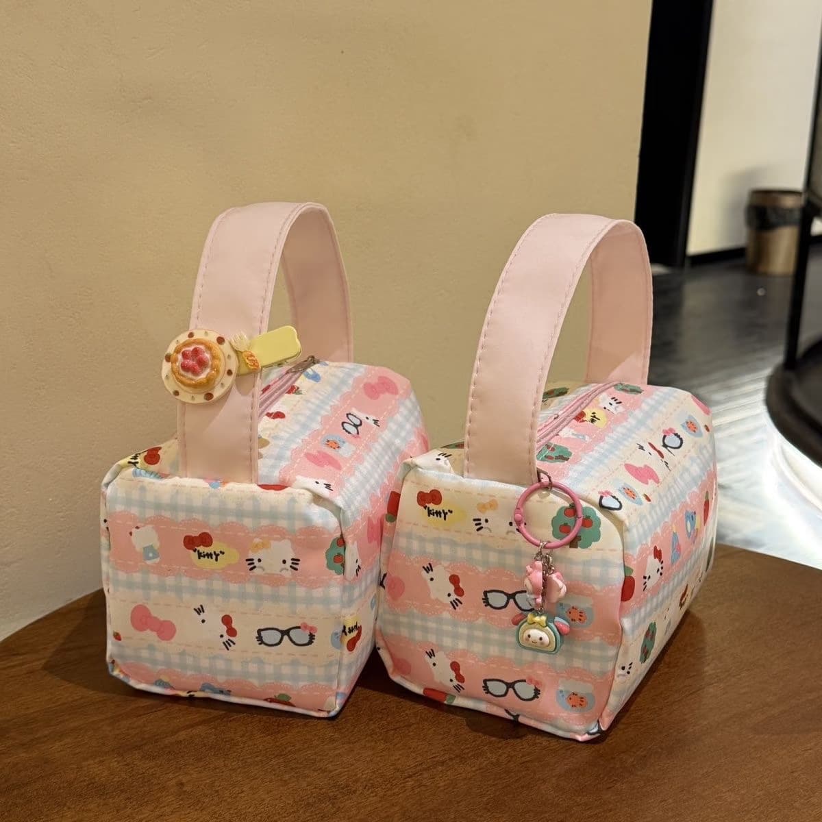 ins Storage Bag Cartoon Kitten Portable Travel Toiletry Bag 3D Handbag Cute Bag New Cosmetic Bag