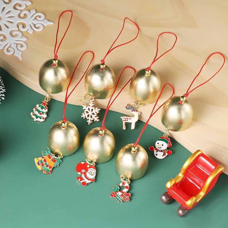 Christmas Gift Metal Wind Chime Pendant, Alloy Bell Ornament, Christmas Decoration Doorbell, Festive Creative Small Present