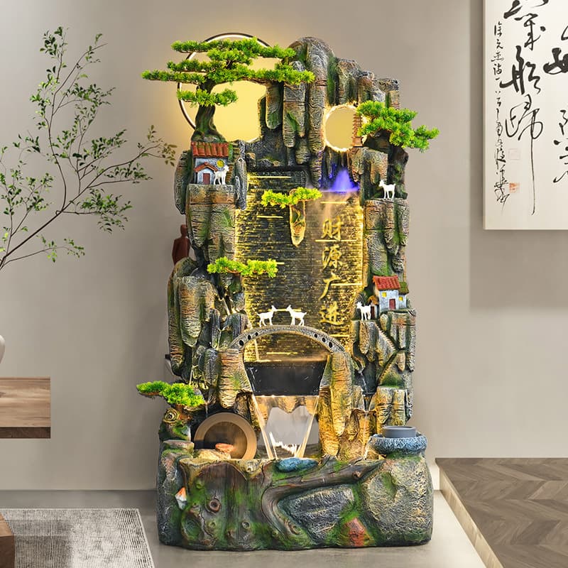 Rockery Waterfall Fountain Office Fish Pond Floor Decoration Living Room Humidifier Circulating Water Modern Decor