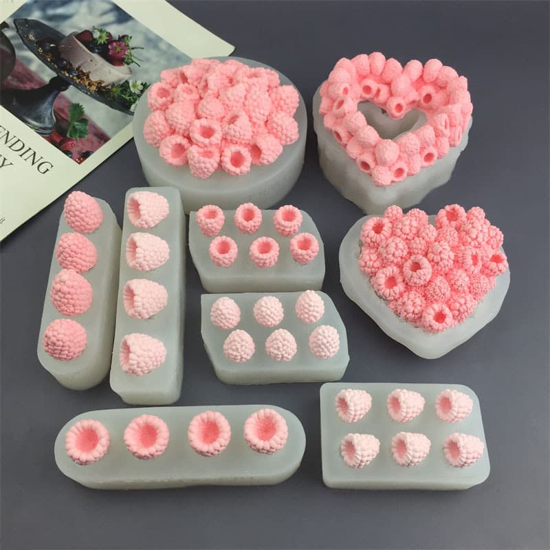 Raspberry raspberry love raspberry silicone mold diy fondant cake chocolate decoration candle aromatherapy mold