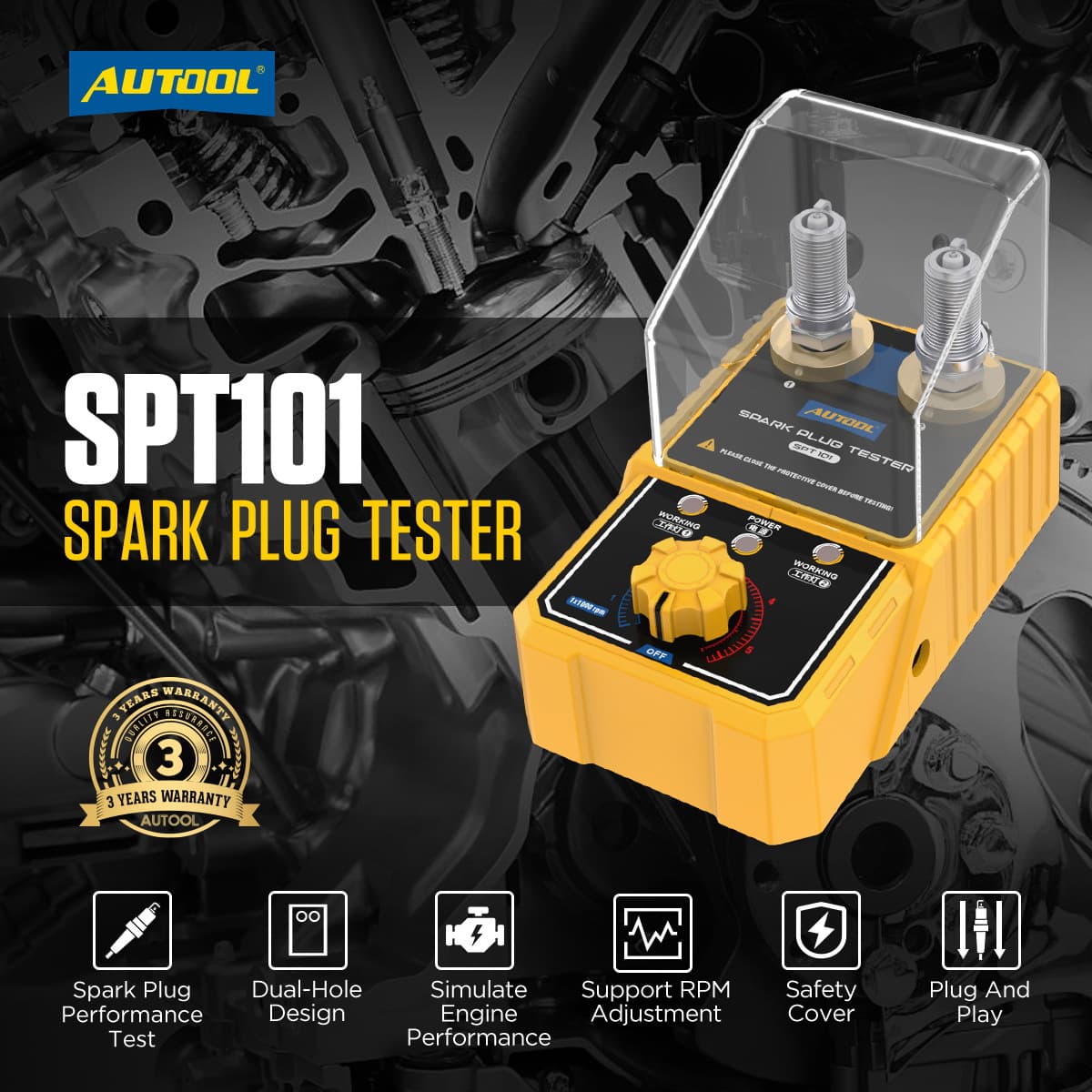 Autool Spt101 Spark Plug Tester Electric Car Spark Tester