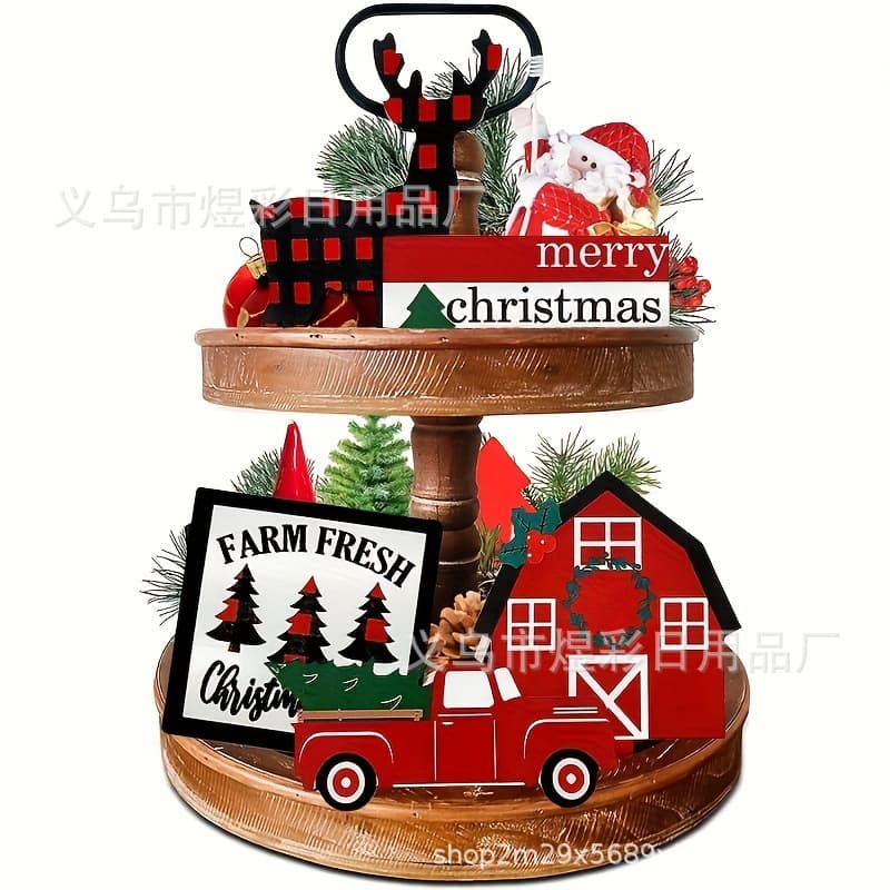 New Winter Snowman Decoration, Desktop Sign, Christmas Wooden Snowman, Family Fireplace Decor, Wooden Tray Wholesale
