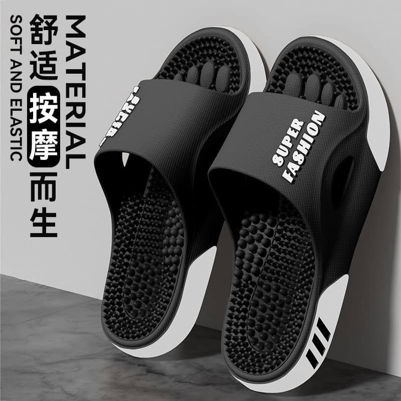 Men's Massage Slippers 2026 New Summer Outdoor Anti-Slip Anti-Odor Acupoint Foot Therapy Slippers