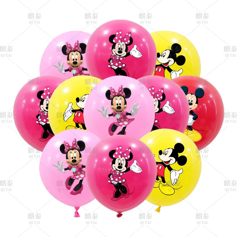 Cross-border Mickey Minnie Theme Balloon for Party Decoration Mickey Mouse Latex Balloon Set