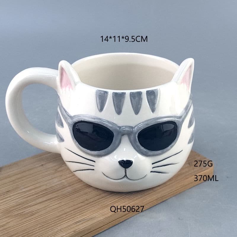 Strictly Selected Cartoon Black Cat Sheriff Ceramic Mug Anime Movie Cat Mug Nostalgic Creative Children's Coffee Water Cup