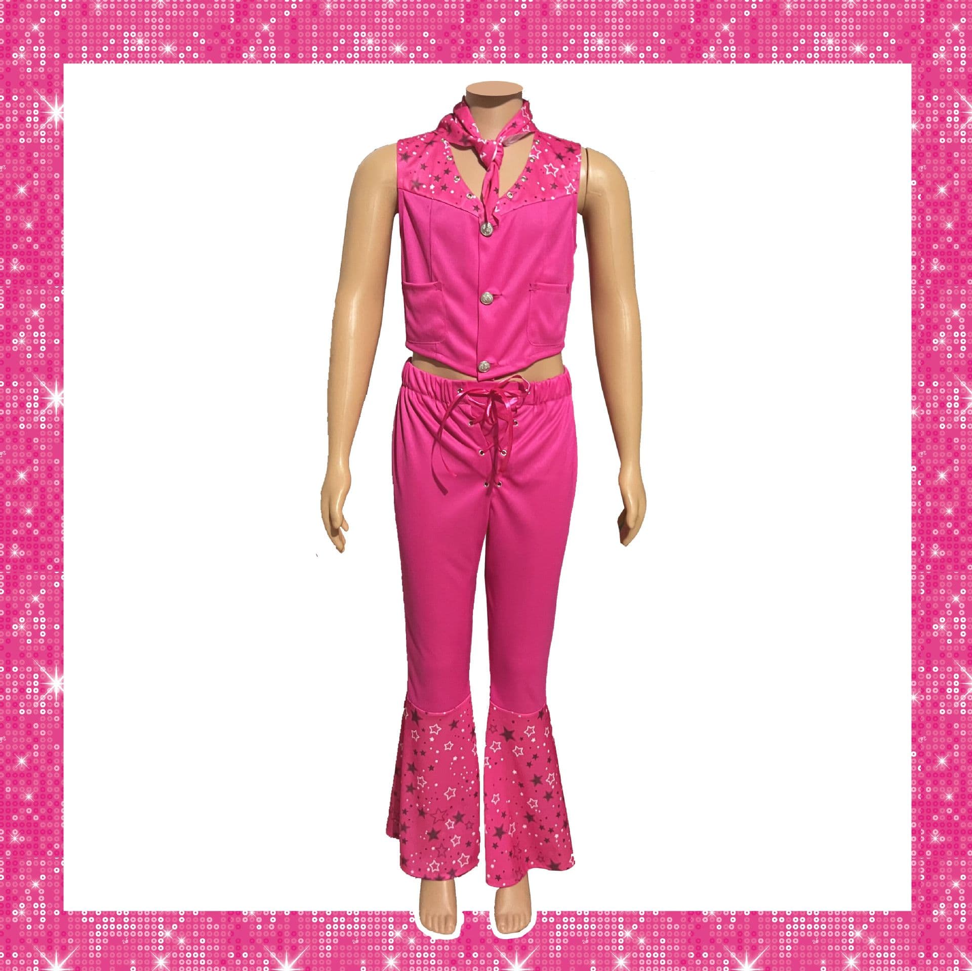 2023 Cosplay Pink Denim Suit Barbie Movie Cos Real Person Barbie Halloween Role Play