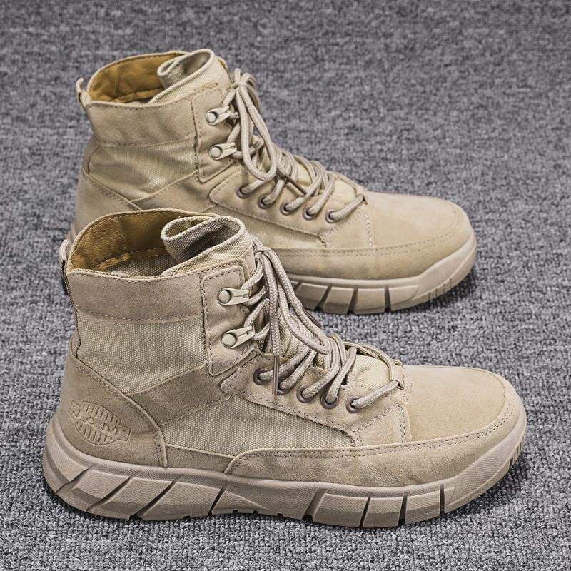 Workwear Men's Shoes Summer Anti-Slip Wear-Resistant Construction Canvas Boots Men's Spring Autumn Outdoor Sports Hiking Martin Boots