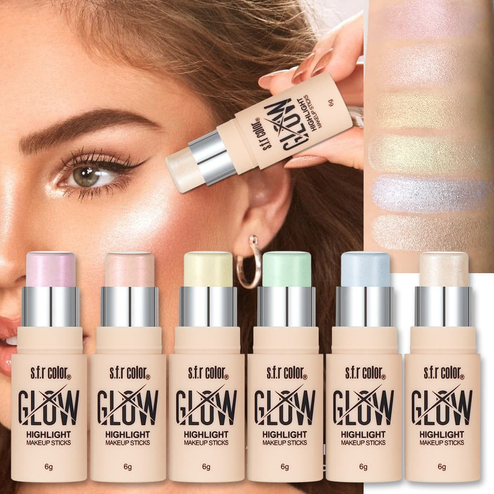 S.F.R Water Glow Highlighter Stick Natural Brightening Fine Shimmer Highlighter Cream Blush for Women Lazy Contouring Student Wholesale