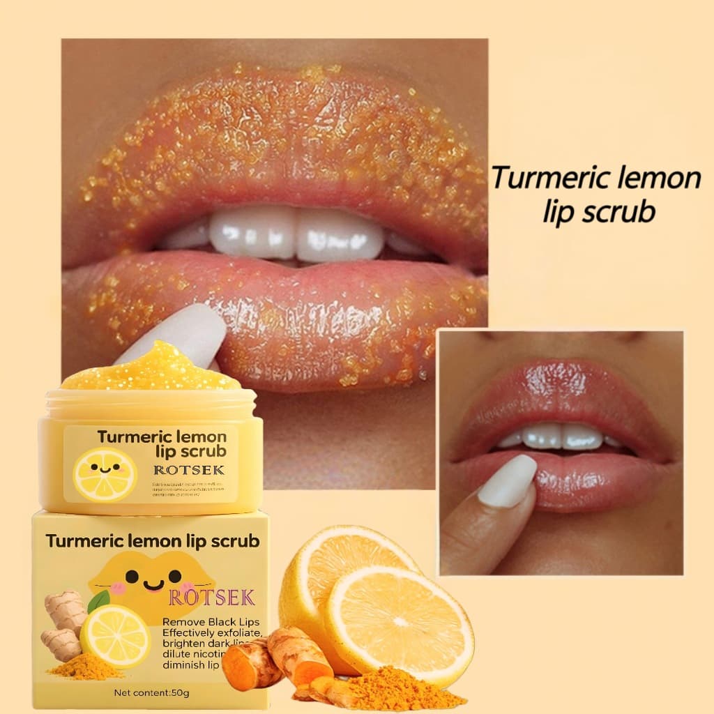 Cross-border Foreign Trade Full English Lip Scrub Turmeric Lemon Lip Scrub Hydrating Moisturizing Turme