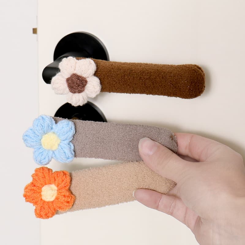 Source factory flower-patterned door handle gloves, bedroom door lock protective covers, thickened door handle protective covers wholesale