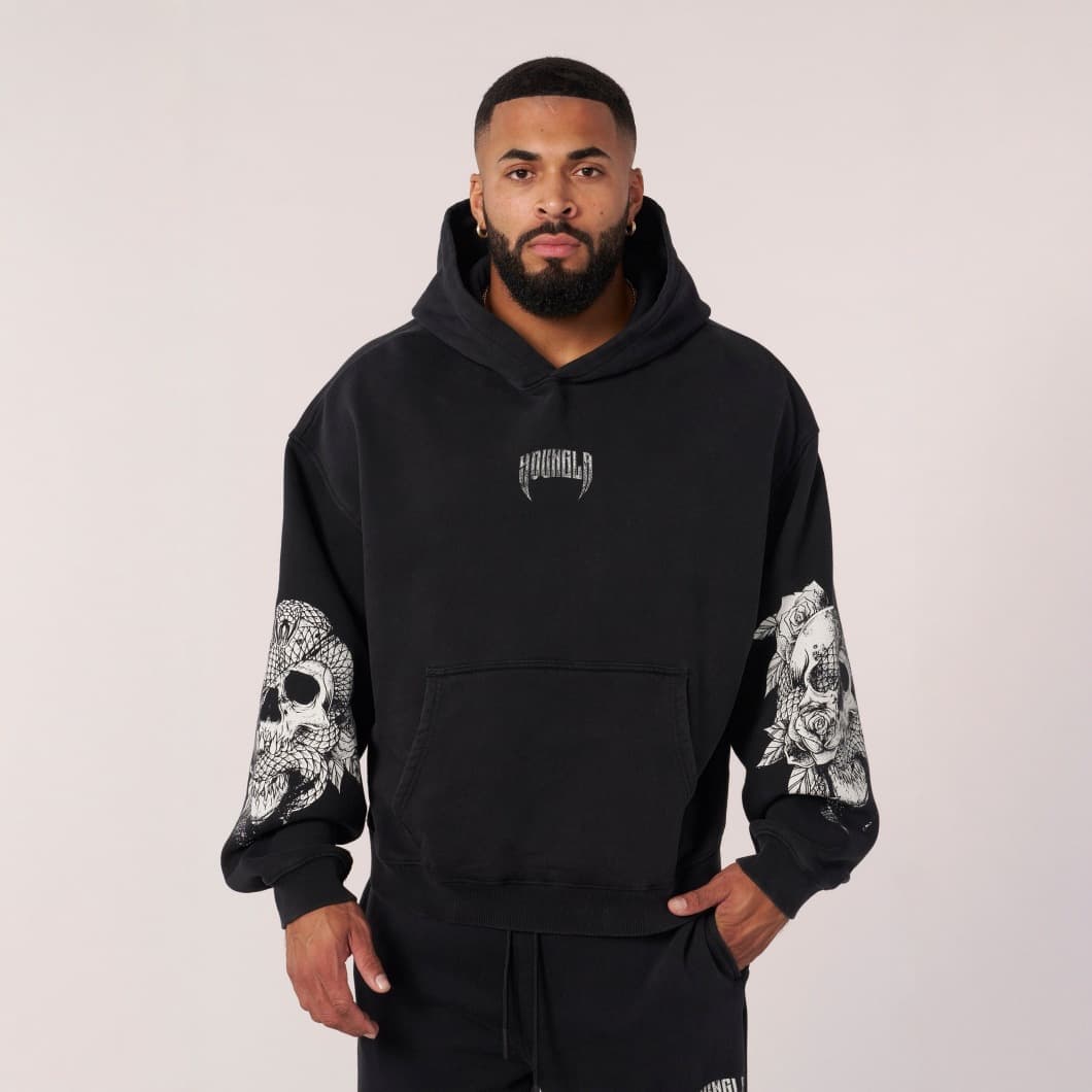 YOUNGLA American Retro Streetwear Men's Hoodie Fall Winter New Athletic Fitness Running Training Hooded Sweatshirt