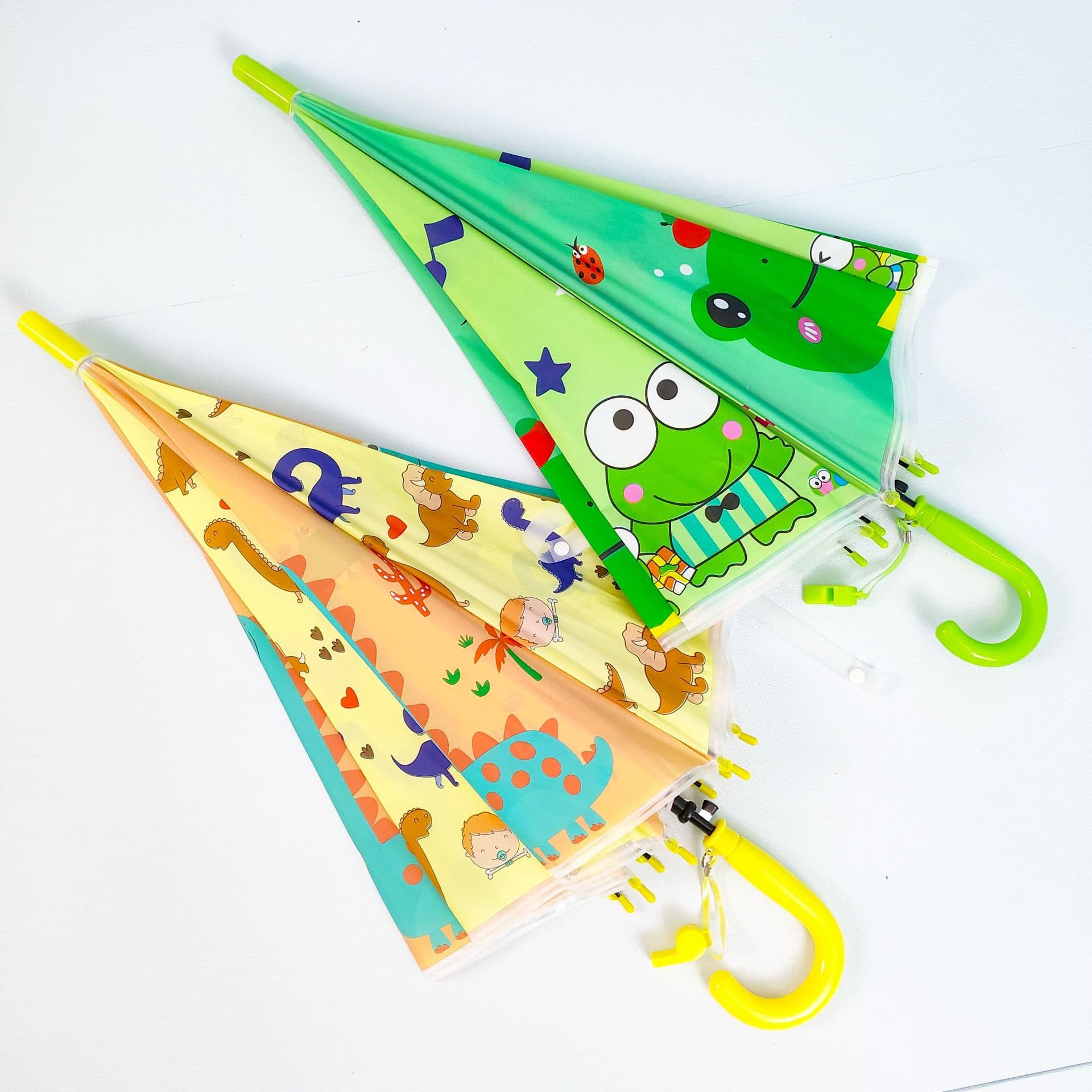 Manufacturer wholesale children's rain umbrella dual-purpose, kindergarten elementary school cartoon kids umbrella automatic long handle transparent umbrella