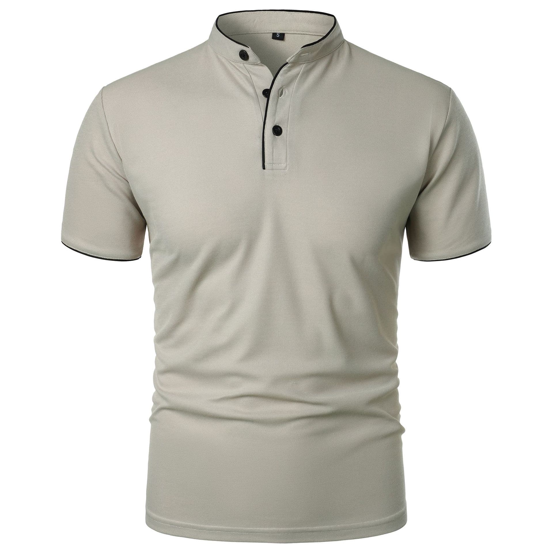 New Summer T-Shirt Polo Short Sleeve Men's Solid Color Top Popular Fashion Trendy Short Sleeve Slim Fit Western Short Sleeve