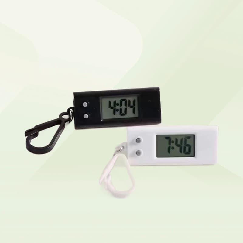 Factory minimalist desktop silent clock, student mini keychain portable cartoon triangular electronic clock.
