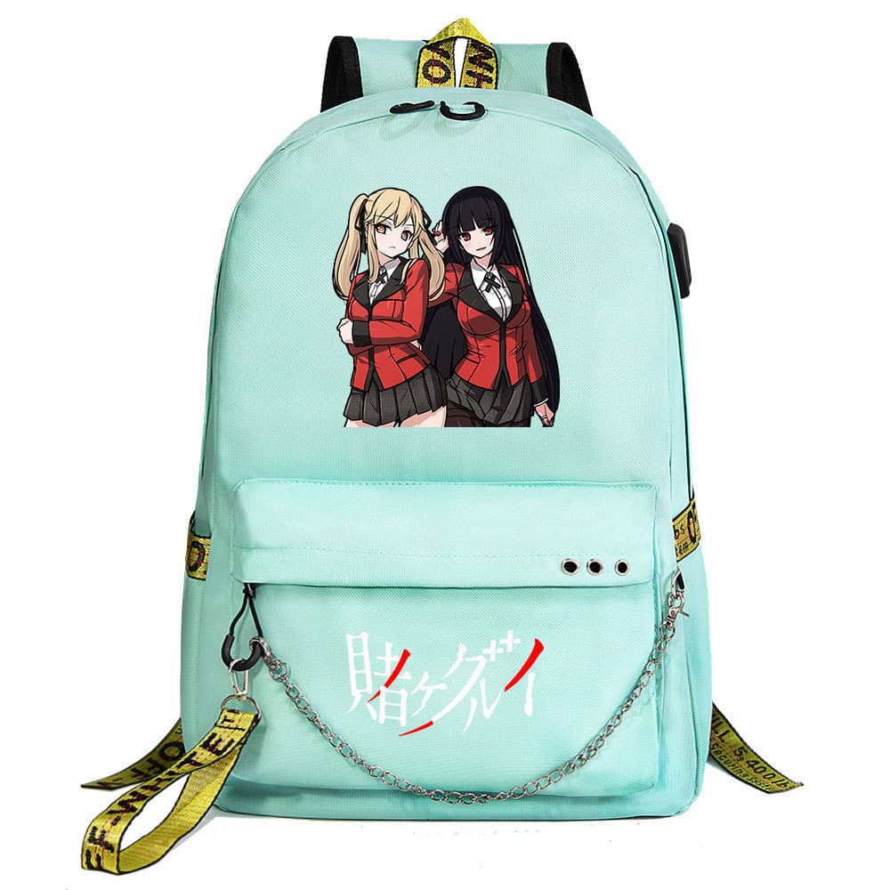 Anime Kakegurui Multifunctional USB Headphone Large Capacity Men's Business Backpack Student Schoolbag