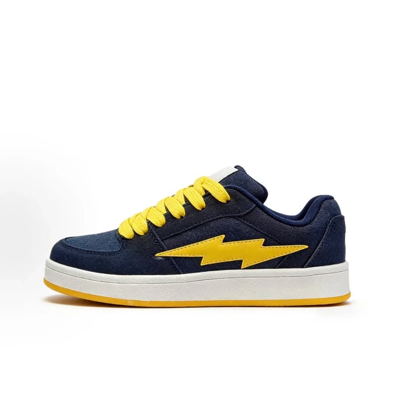 Men's Sporty Thick Bottom Bread Shoes Summer Versatile Low Top Cross Buckle Round Toe Artificial PU Skateboarding Sneakers