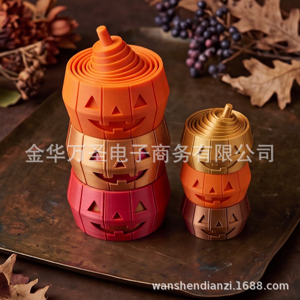 Halloween Pumpkin Layered Fidget Spinner Multi-layer Rotating Stress Relief Toy Portable Plaything for Children 630