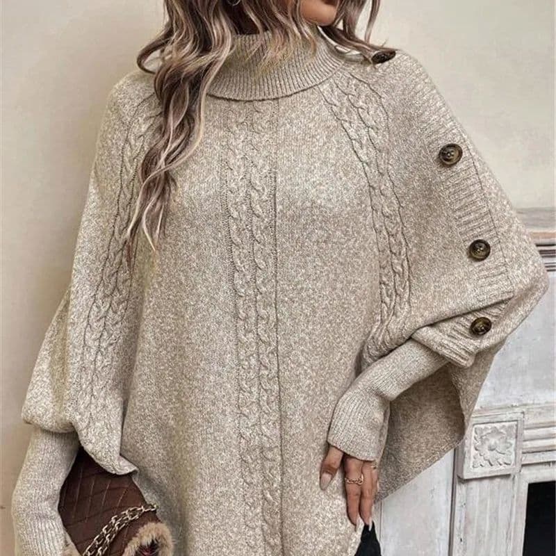 High Neck Button Long Sleeve Blouse for Women