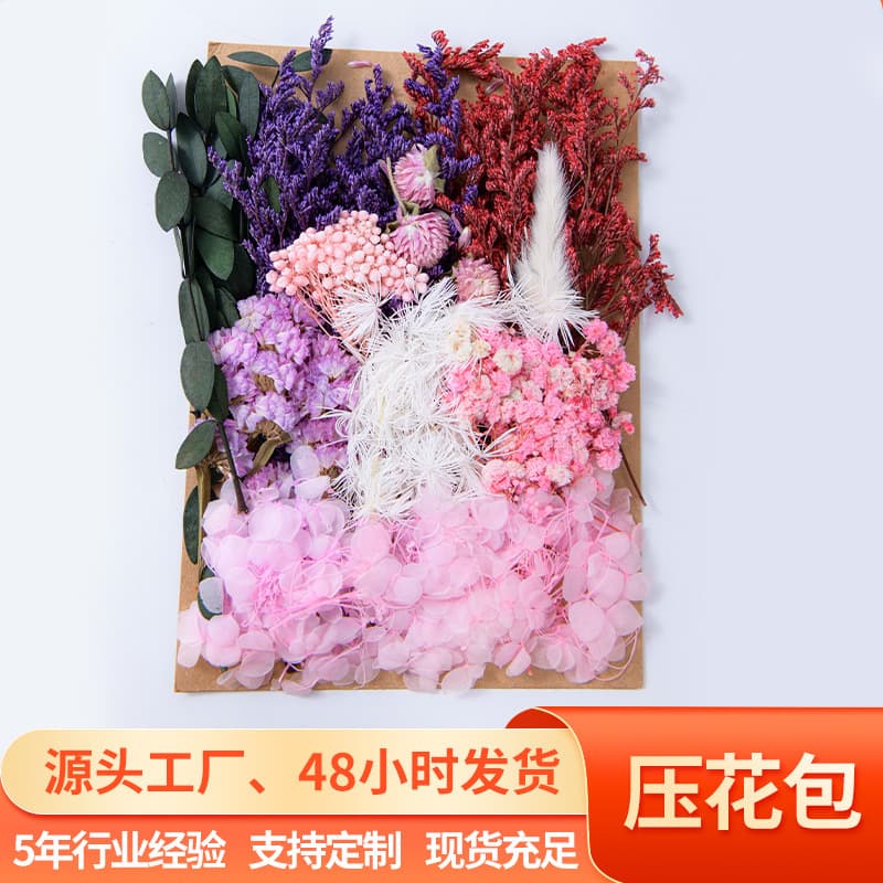Yunnan Manufacturer Eternal Dried Flower Fan Handmade DIY Pressed Flower Material Kit Photo Frame Floating Flowers Teacher's Day Wholesale